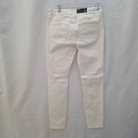 Umgee White Skinny Pants Jeans Size 29 Distressed Ripped Stretch Minimalist - Picture 5 of 11